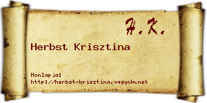 Herbst Krisztina névjegykártya